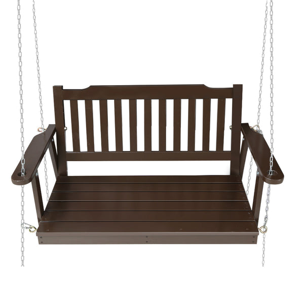 Gardeon Porch Swing Chair With Chain Garden Bench Outdoor Furniture Brown Swing Seats