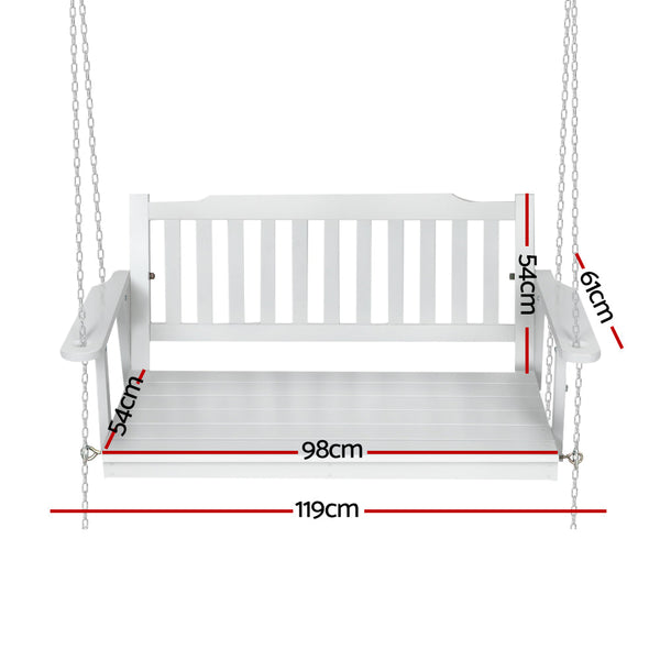 Gardeon Porch Swing Chair With Chain Garden Bench Outdoor Furniture White Swing Seats