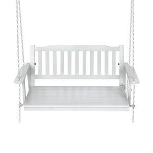 Gardeon Porch Swing Chair With Chain Garden Bench Outdoor Furniture Wooden White