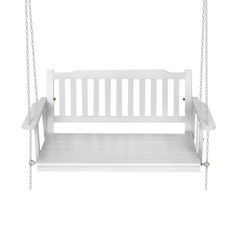 Gardeon Porch Swing Chair With Chain Garden Bench Outdoor Furniture Wooden White
