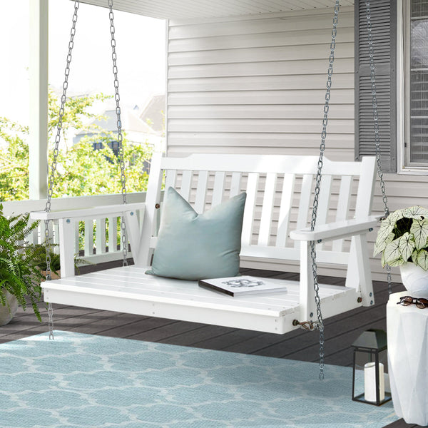 Gardeon Porch Swing Chair With Chain Garden Bench Outdoor Furniture White Swing Seats
