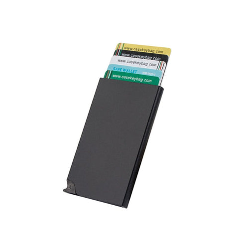 Anti Theft Id Credit Card Holder Thin Aluminum Metal Portable Case Storage Black Id & Document Holders