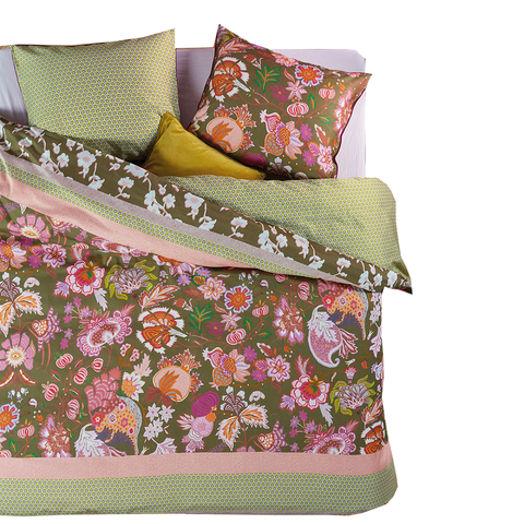 Oilily Amelie Sits Mix Green Cotton Sateen Quilt Cover Set