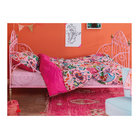 Oilily Amelie Sits Pink Cotton Quilt Cover Set Single