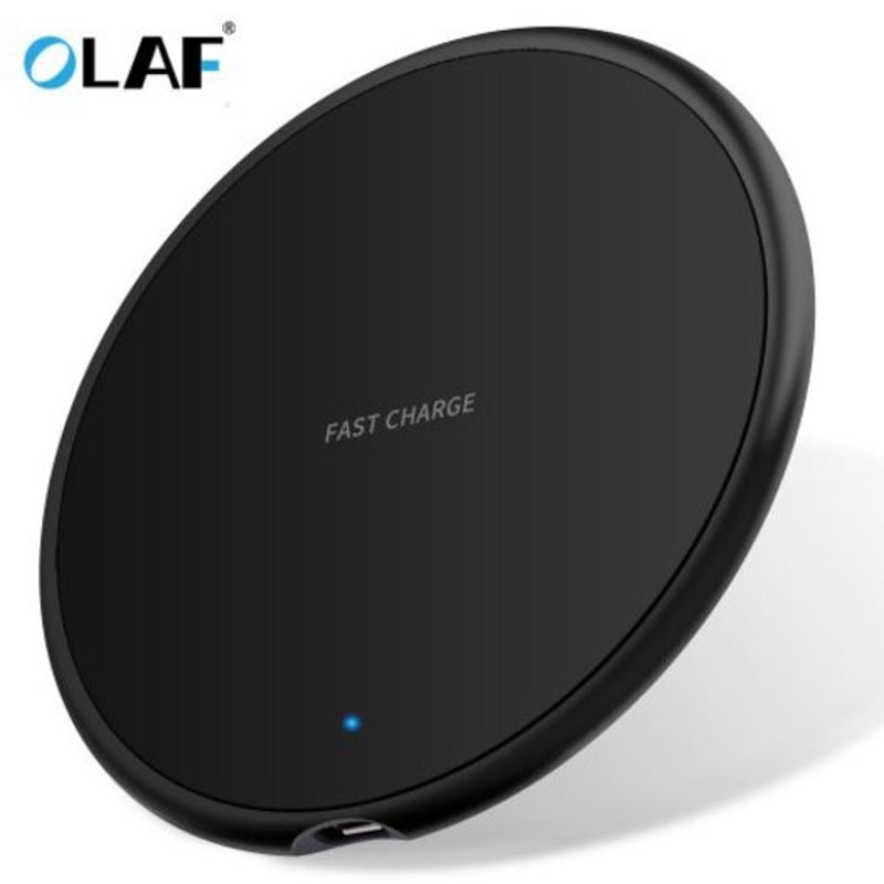 10W Ultrathin Round Intelligent Fast Wireless Charger For Iphone Huawei Xiaomi Phones Black Universal Chargers & Cradles