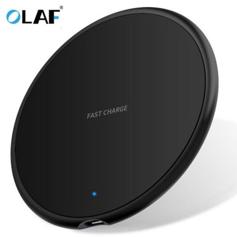10W Ultrathin Round Intelligent Fast Wireless Charger For Iphone Huawei Xiaomi Phones Black Universal