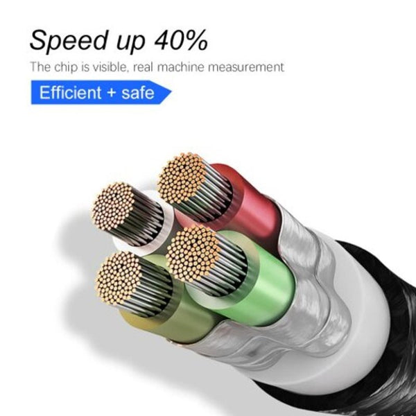 1M Micro Usb Type C Circle Lighting Magnetic Fast Charging Cable For Iphone Samsung Xiaomi Black