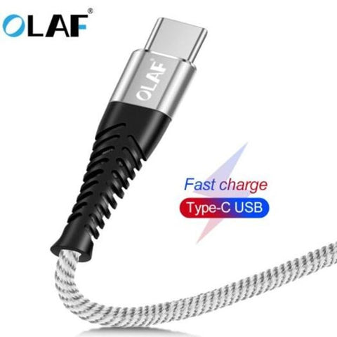 1M Micro Usb Type C Cable Nylon Braided Fast Charging For Xiaomi Samsung Iphone Xr Xs White
