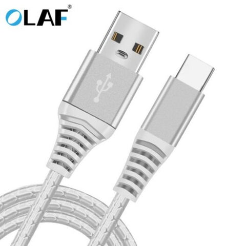 2.4A Fast Charging Usb Cable Tpe Micro Type For Xiaomi Huawei Samsung Iphone 25Cm White