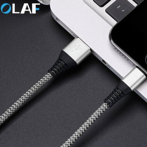 2.4A Usb Cable Led Lighting Fast Charging Micro Type For Iphonex Xs Xr Samsung S8 Xiaomi 30Cm Silver