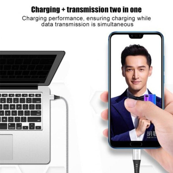 2.4A Usb Cable Led Lighting Fast Charging Micro Type For Iphonex Xs Xr Samsung S8 Xiaomi 30Cm Silver