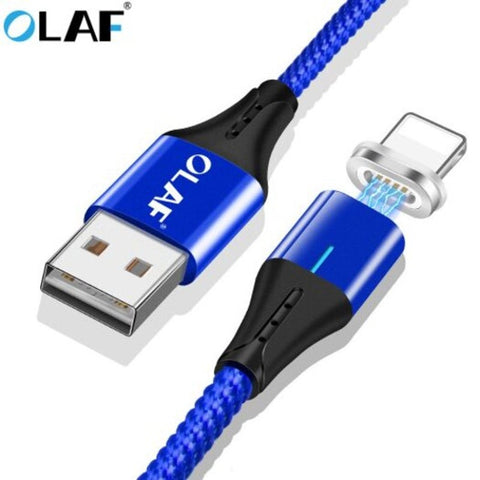3.0A Magnetic Double Side Led Fast Charge Type Cable For Iphone X Xr Xs Max Blue 100Cm Cables & Adapters