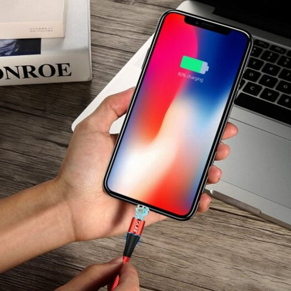 3A Magnetic Cable For Iphone X Xs Xr 8 7 6 5Magnetic Fast Charging Black 100Cm Cables & Adapters