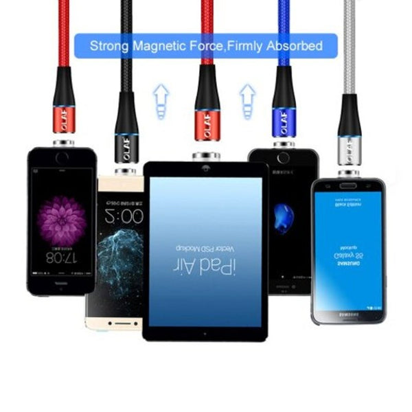 3A Magnetic Cable For Iphone X Xs Xr 8 7 6 5Magnetic Fast Charging Black 100Cm Cables & Adapters