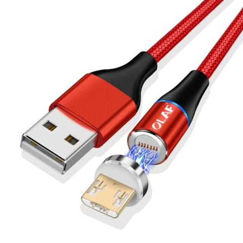 3A Micro Usb Magnetic Data Fast Charging Cable Red 100Cm