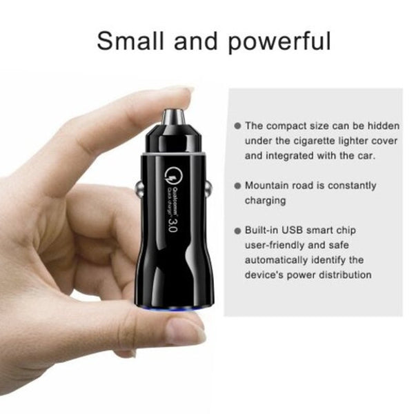 Car Charger Quick 3.0 Usb Fast For Xiaomifor Iphone Xr 8 Huawei Samsung S9 S8 Black