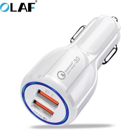 Car Usb Charger Quick 3.0 2.0 Mobile Phone Port Fast White