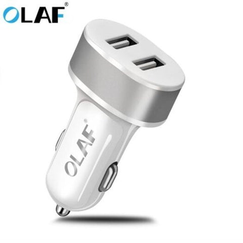 Dual Usb Universal Smart Car Charger Fast Charging For Iphone Samsung Xiaomi Huawei Grey