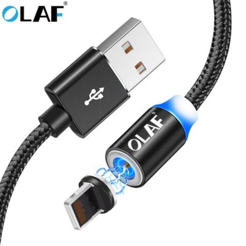 Led Nylon Fast Charging For Xiaomi Samsung Huawei Magnetic Charger Cable Iphone Xr Black 100Cm Cables & Adapters