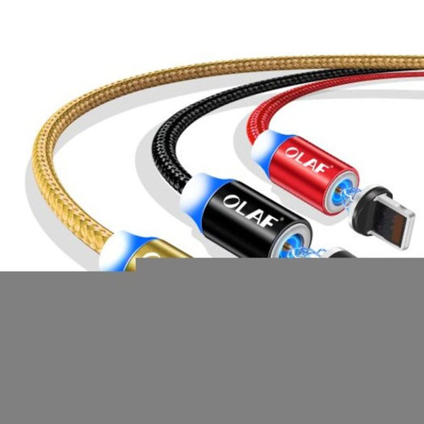 Led Nylon Fast Charging For Xiaomi Samsung Huawei Magnetic Charger Cable Iphone Xr Black 100Cm Cables & Adapters