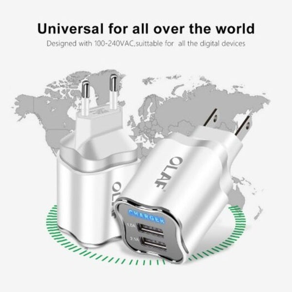Plum Phone Dual Usb Charger 2.1A Small And Protable For Iphone Huawei Xiaomi Mi Note 10