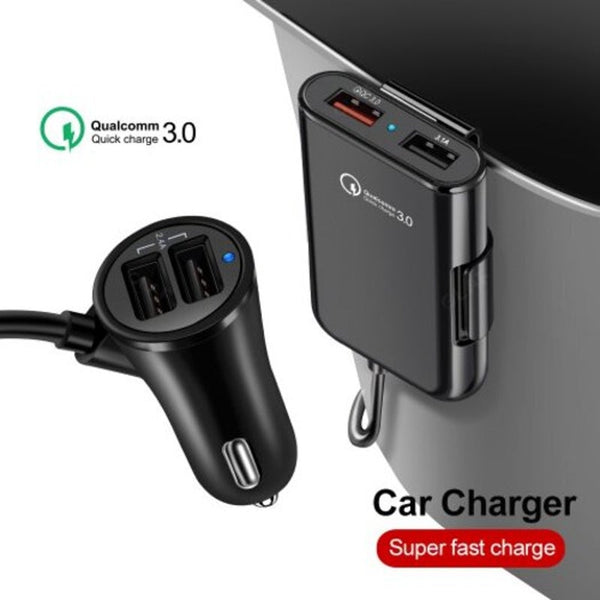 Qc3.0 2 Usb Back Clip Super Fast Charging Strong Tpu Quick Safe Protcetion Black Universal Chargers & Cradles