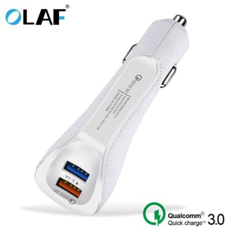 Qc3.0 2U 3U Car Charger Gear Handheld Protection Fast Charging For Iphone Samsung Xiaomi White
