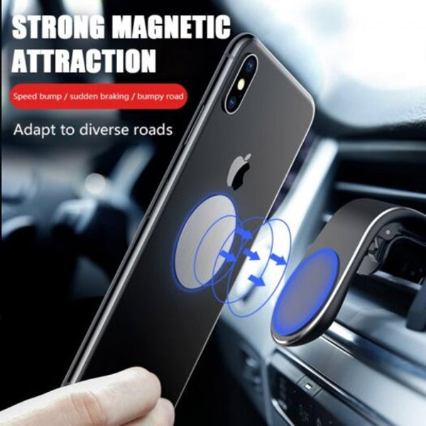 Universal Air Vent Magnet Car Phone Holder Stand For Iphone Huawei Samsung Mobile Black