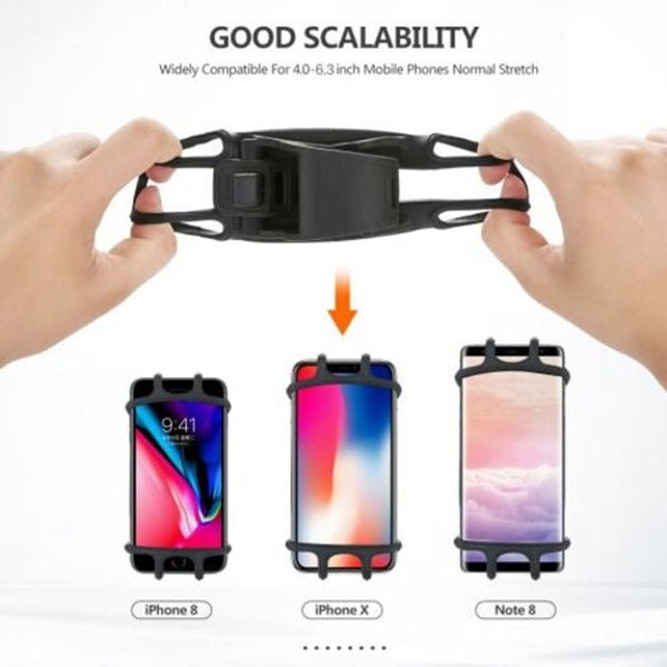 Universal Bicycle Silicone Phone Holder Support Telephone Portable For Iphone Samsung Xiaomi Black Mounts & Holders