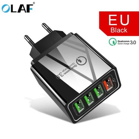 Olaf3.0 Usb Charger Qc3.0 Fast Charging Mobile Phone For Iphone Samsung Xiaomi Mi Note 10 Black
