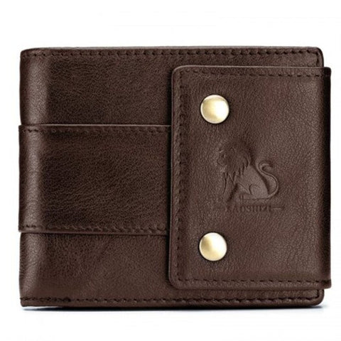 Head Layer Leather Coin Purse Zipper Bag Card Wallet Coffee