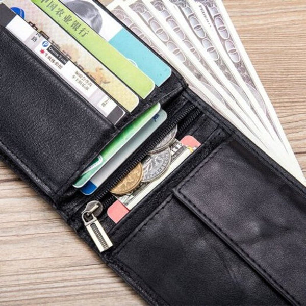 Head Layer Leather Coin Purse Zipper Bag Card Wallet Coffee Wallets