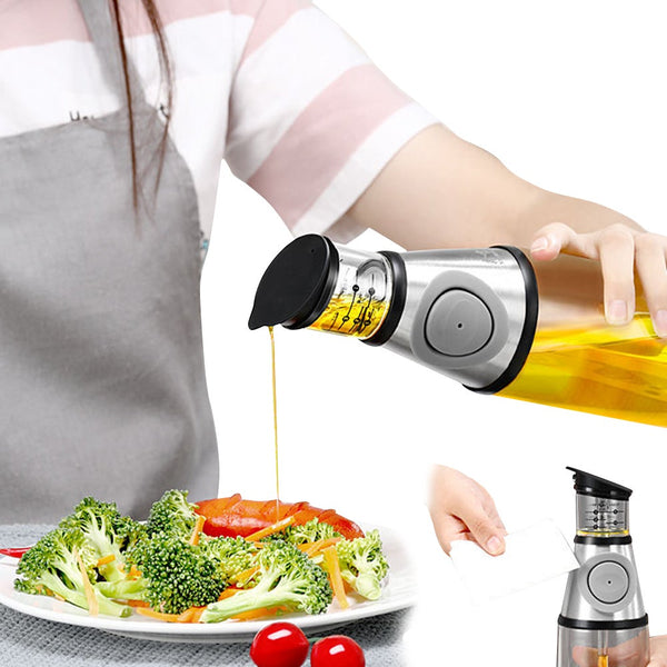 Olive Oil Dispenser Bottle For Kitchen With Measurement Scale Cooking Oil & Vinegar Dispensers