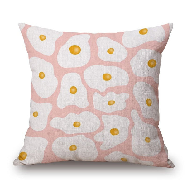 Omelettes On Cotton Linen Pillow Cover Cushions & Decorative Pillows