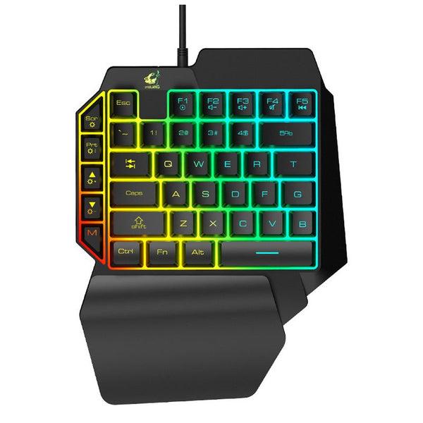 One Handed Membrane Keyboard Wired Gaming Keypad With Led Backlight 35 Keys For Lolpubgcf Keyboards & Keypads
