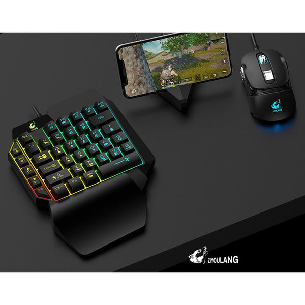 One Handed Membrane Keyboard Wired Gaming Keypad With Led Backlight 35 Keys For Lolpubgcf Keyboards & Keypads