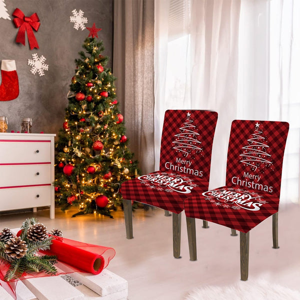 Onepiece Christmas Stretch Dining Room Chair Protector Cover Slipcovers