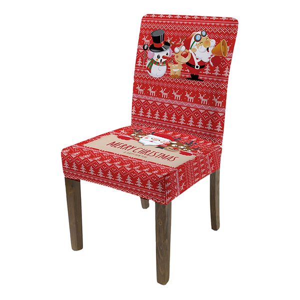 One Piece Christmas Stretch Dining Room Chair Protector Cover Slipcovers