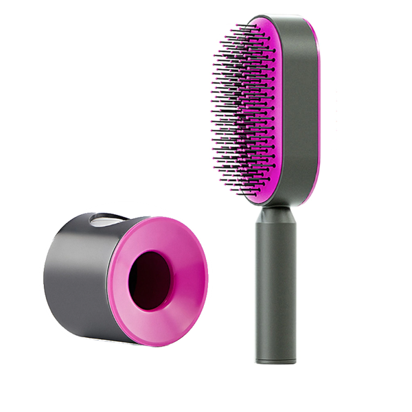 Brushes & Combs One Press Self Cleaning Hair Brush Standing Base Women
