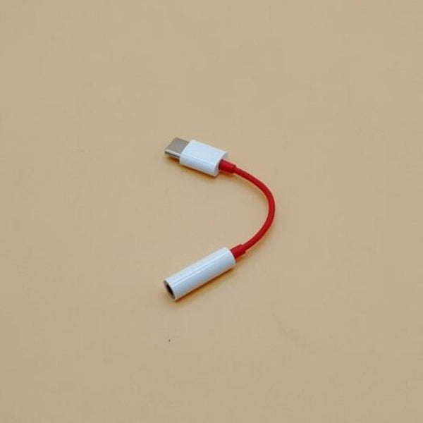 Oneplus Type C To 3.5Mm Aux Audio Adapter Converter Cable For 6T Xiaomi Mi 8 Pocophone F1 0.5M Red