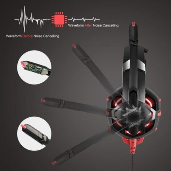 K2a High Performance Professional Gaming Headset Red Headsets