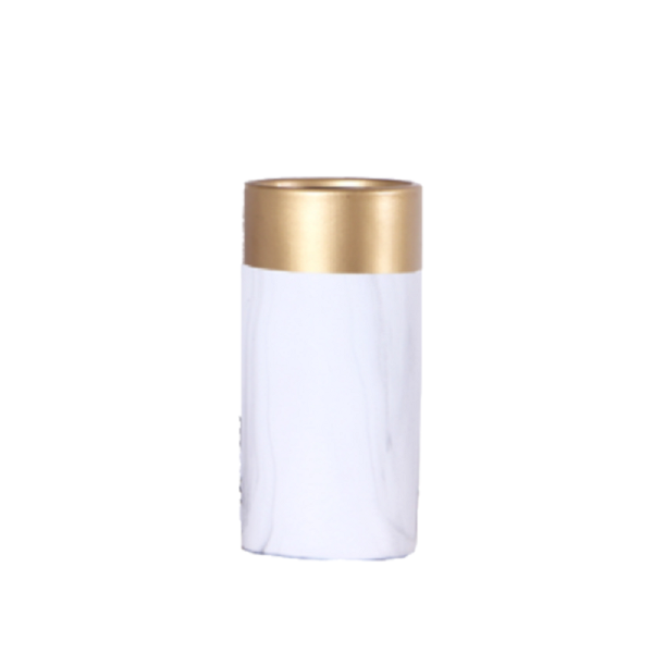 Opulent Vase White / Gold Marble Design Elegant Decor Vases