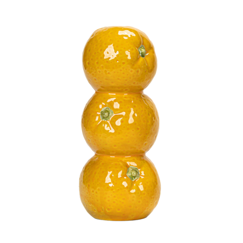 Orange Whimsical Stacked Fruit Ceramic Vase Nordic Style Flower Holder For Modern Home Decor Vases