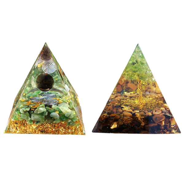 Orgonite Pyramid Chakra Energy Stone Orgone Pyramids Positive Healing Crystal Glass
