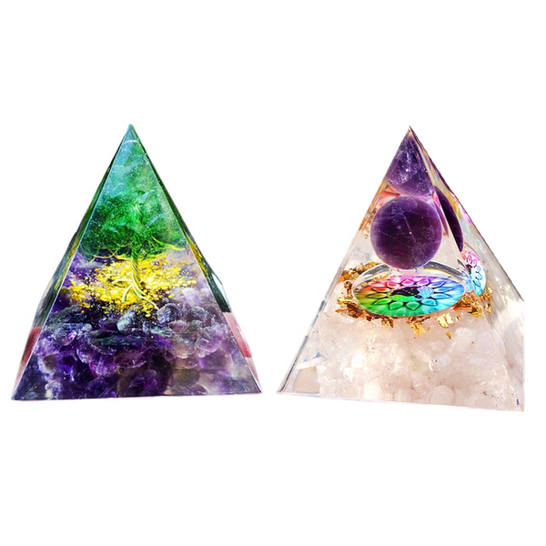 Orgonite Pyramid Chakra Energy Stone Orgone Pyramids Positive Healing Crystal Glass