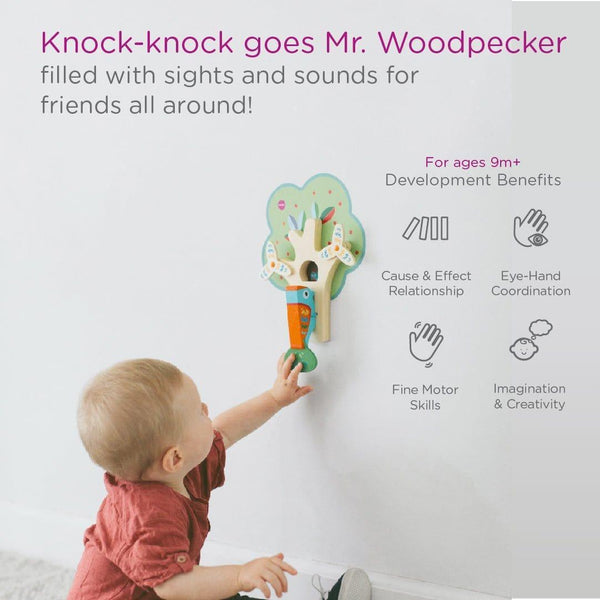 Oribel Vertiplay Wall Toy: Busy Woodpecker Knocker Activity Toys
