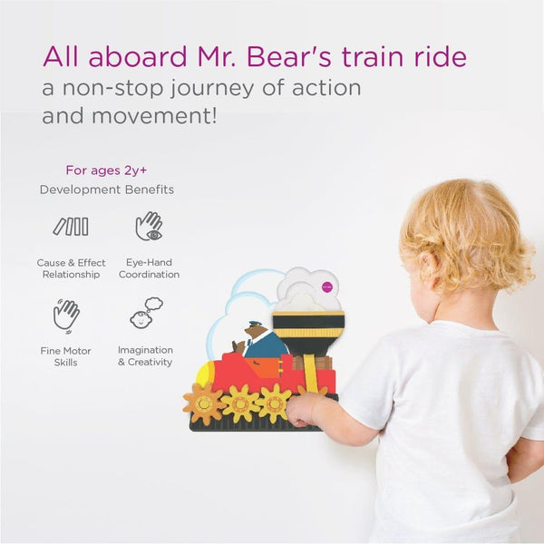 Oribel Vertiplay Wall Toy: Round & Goes Mr. Bear Activity Toys