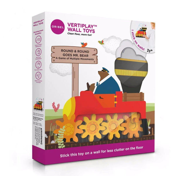 Oribel Vertiplay Wall Toy: Round & Goes Mr. Bear Activity Toys