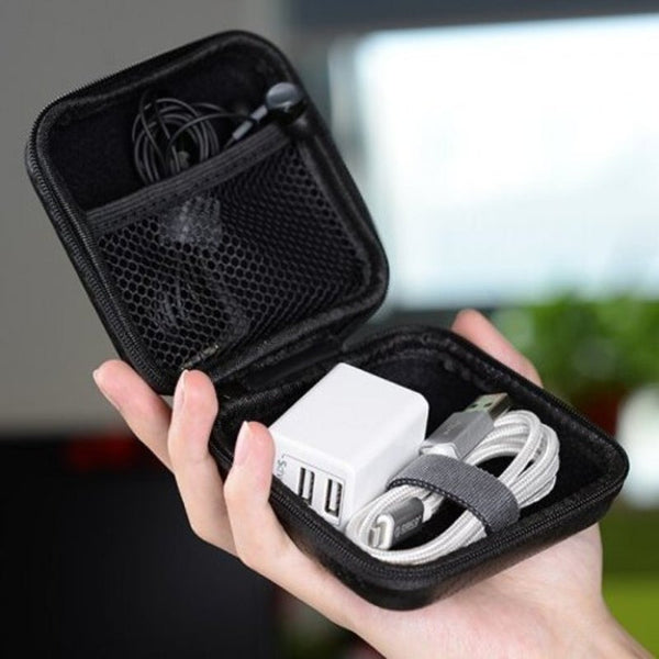 Pbs95 Bk Headphone Data Cable Carrying Case Charger Card Reader Memory U Disk Storage Protection Bag Black
