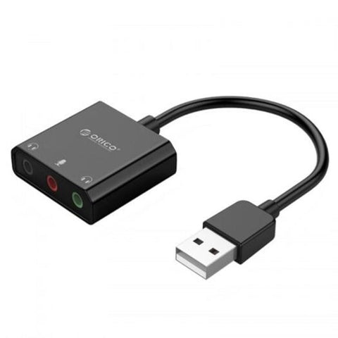 Skt3 Usb External Sound Card For Tablet / Laptop Desktop Audio Black